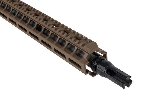 FDE Radian .223 Wylde 16-inch AR-15 Complete Upper features a Silencer Co ASR Mount